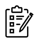 Formulaire de contact Icône d'une liste de contrôle avec un crayon sur un clipboard.